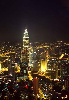 Petronas Twin Towers Viewed From K.L. Tower, Kuala Lumpur, Malaysia